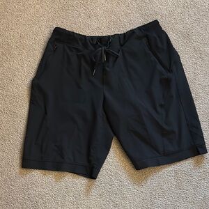 Black Athletic Bermuda Drawstring Shorts